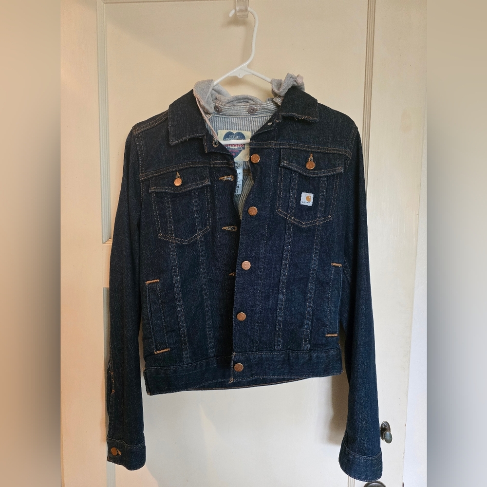 Womens Carhartt Denim Jean Jacket with Hood